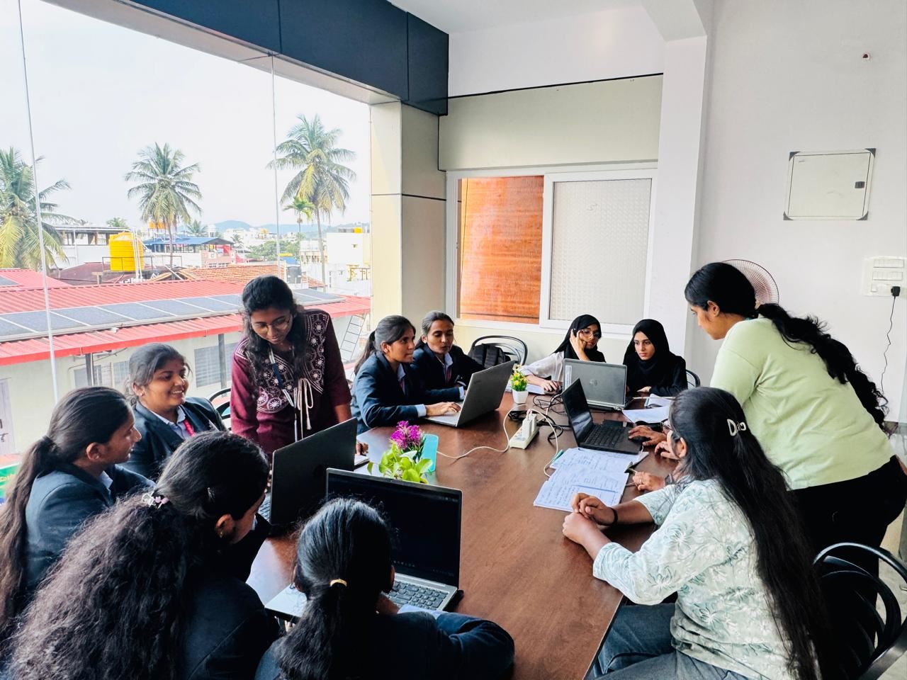 Interns in a training session